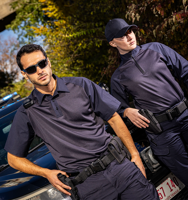 UFX™ Bold Short Sleeve Zip Mock Neck Patrol Shirt | Elbeco
